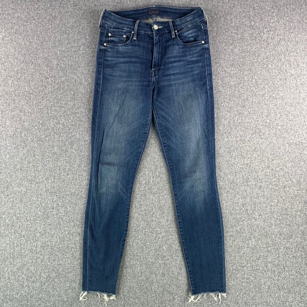 Mother Jeans Womens 27 The Looker Ankle Fray Blue 1431-595 Raw Hem Denim